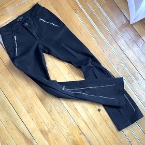 Black Boot cut Pants with Zippers, Y2k, grunge, mall goth tripp style 🖤 small